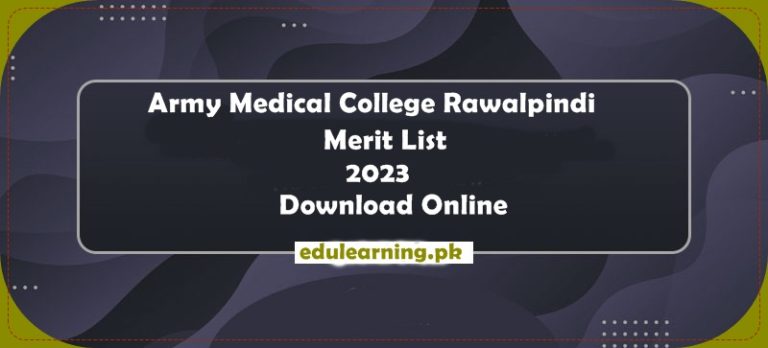 Army Medical College Rawalpindi Merit List 2024 Download Online